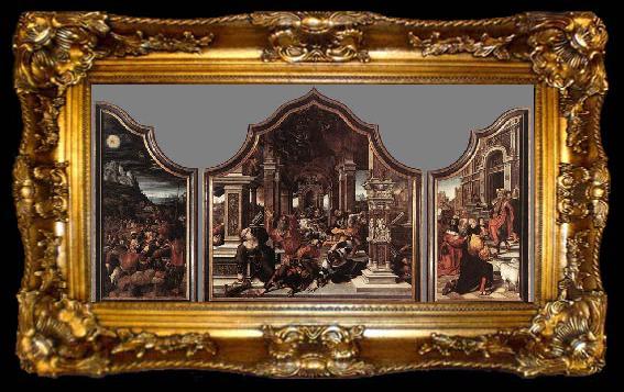 framed  Bernaert Van Orley Triptych of Virtue of Patience, ta009-2